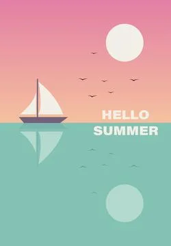 Vector illustration. Recreation and summer vacation concept. Great summer p.. Stock Illustration
