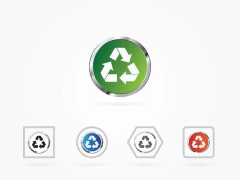Vector Illustration Recycle symbol or sign of conservation green icon Stock Illustration