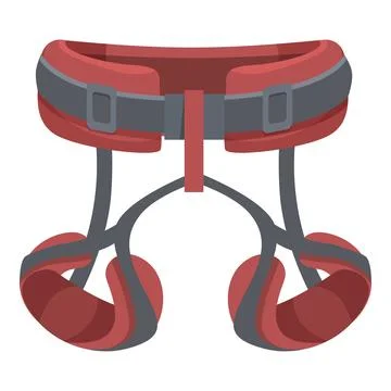 Vector illustration of a red and gray climbing harness, isolated on a white Stock Illustration