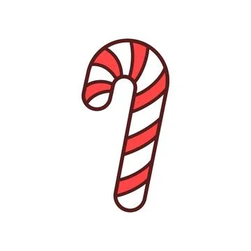 Vector illustration of red and white candy cane isolated on a white background Stock Illustration