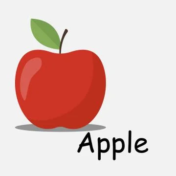 Vector illustration of red apple Stock Illustration
