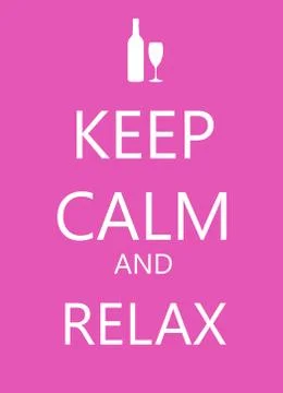 Vector illustration of a red background with white lettering and  keep calm Illustrazione stock