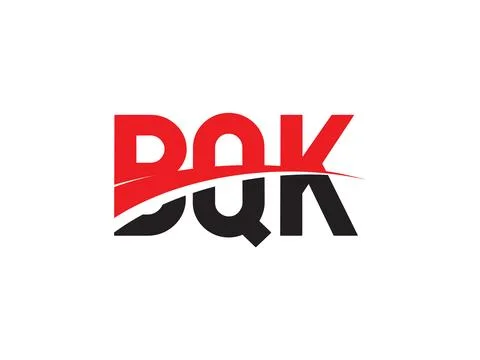 Vector Illustration, red black initial letters, BQK Stock Illustration