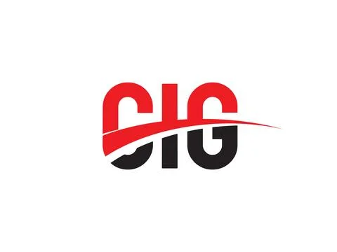 Vector Illustration, red black initial letters, CIG Stock Illustration