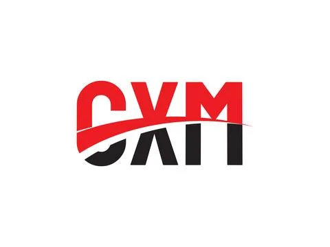 Vector Illustration, red black initial letters, CXM Stock Illustration