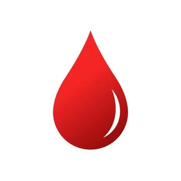 Vector illustration of red blood drop icon. Stock Illustration
