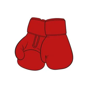 Vector illustration of red boxing gloves. Isolated. Stock Illustration