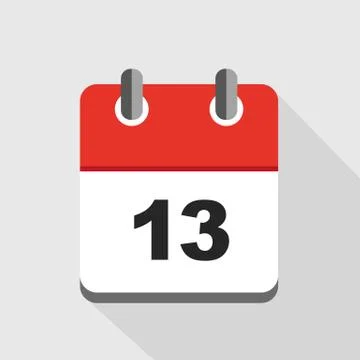 Vector illustration of red calendar 13 icon Stock-Illustration