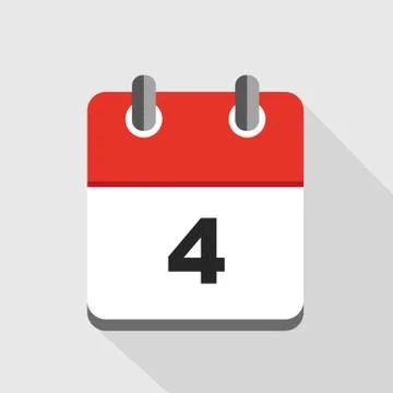 Vector illustration of red calendar 4 icon Stock Illustration