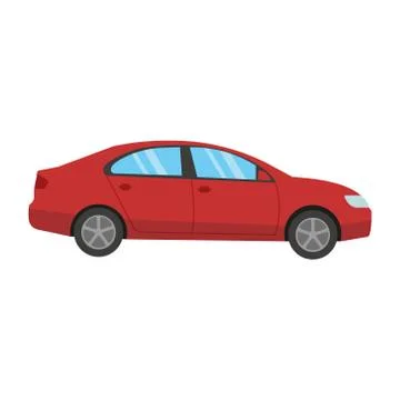 Vector illustration of red car. Flat design style. Stock Illustration