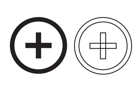 Vector illustration of a red cross icon, a medical aid symbol or a religion sign Stock Illustration