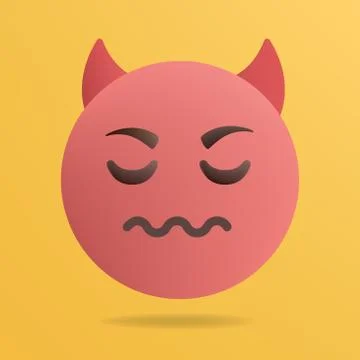 Vector illustration. Red devil emoticon Illustrazione stock