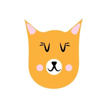 Vector illustration of red fox face in flat style Stock Illustration