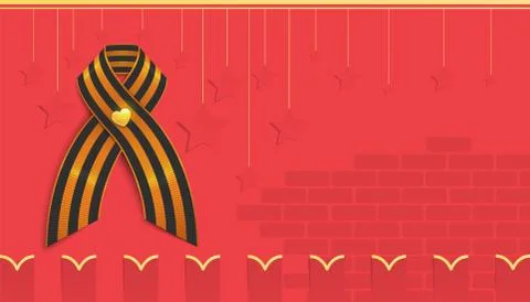 Vector illustration of a red greeting card for 9th May of victoryday. Stock Illustration