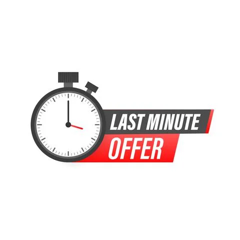 Vector illustration red last minute offer button sign, flat modern label, ala Иллюстрация