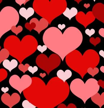 Vector illustration with red love hearts Illustrazione stock