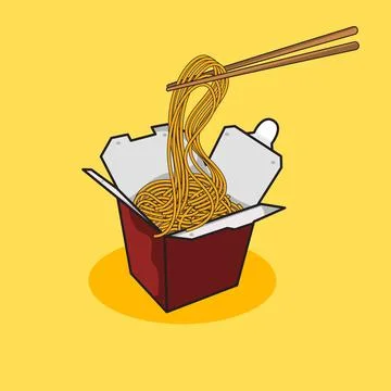 Vector illustration of red noodle box Illustrazione stock