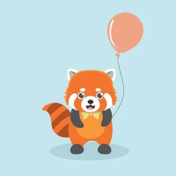 Vector illustration of red panda cartoon style. Stock Illustration