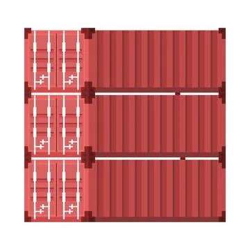 Vector illustration of a red shipping container Stockillustratie