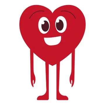 Vector illustration of red smiling heart Stock Illustration