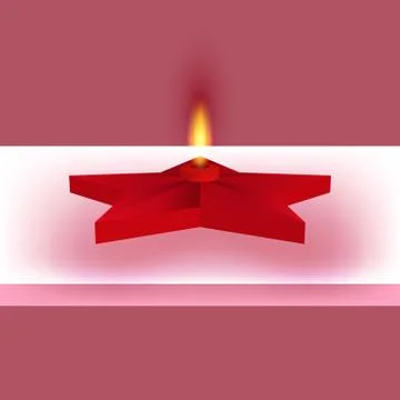 Vector illustration of a red star with fire Stock Illustration