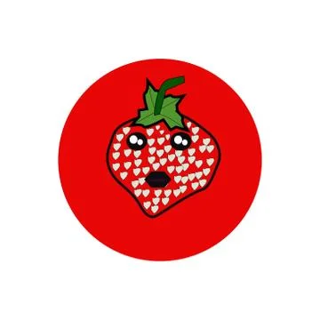 Vector illustration of a red strawberry fruit 스톡 일러스트