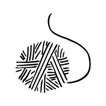 Vector illustration of a red tangle of thread. Hand drawn tangle of thread. Stock Illustration