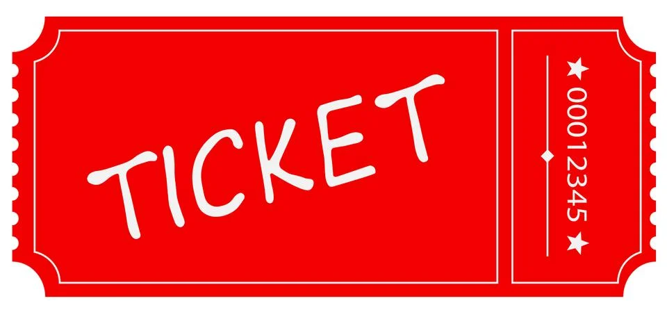 Vector illustration of a red ticket. Stock Illustration