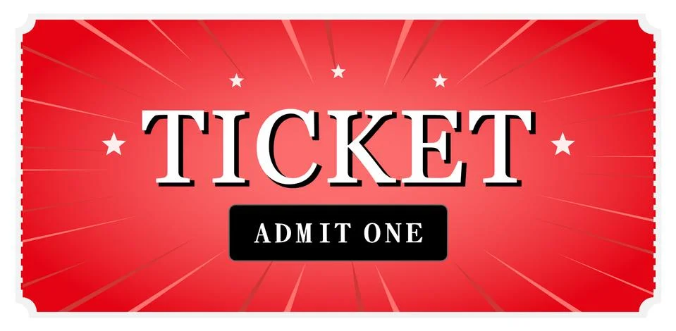 Vector illustration of a red ticket. Stock Illustration