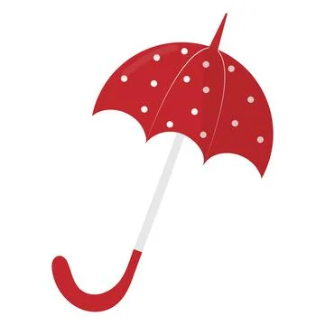 Vector illustration of a red umbrella in a white circle Stock Illustration