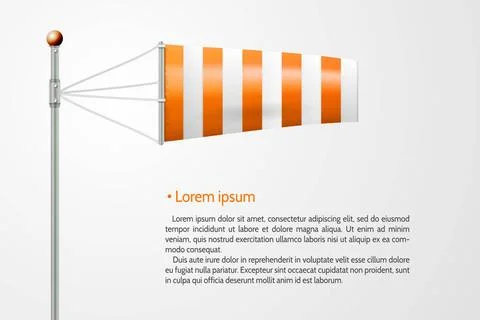 Vector illustration of red wind sock Wind sock with red and white stripes ... Stock Photos