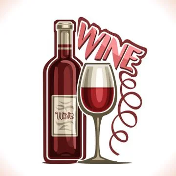 Vector illustration of red Wine Illustrazione stock