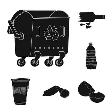 Vector illustration of refuse and junk logo. Set of refuse and waste vector icon Stock Illustration