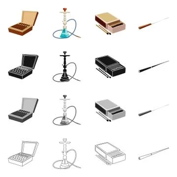 Vector illustration of refuse and stop symbol. Set of refuse and habit vector Stock Illustration