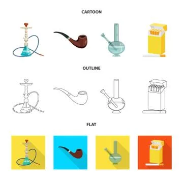 Vector illustration of refuse and stop sign. Set of refuse and habit stock Stock Illustration