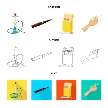 Vector illustration of refuse and stop logo. Set of refuse and habit stock Stock Illustration