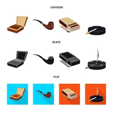 Vector illustration of refuse and stop sign. Collection of refuse and habit Stock Illustration