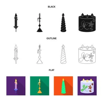 Vector illustration of relaxation and flame icon. Set of relaxation and wax 스톡 일러스트