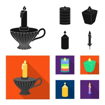 Vector illustration of relaxation and flame icon. Collection of relaxation and 스톡 일러스트