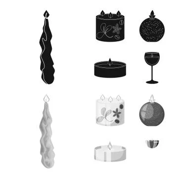 Vector illustration of relaxation and flame icon. Collection of relaxation and 스톡 일러스트
