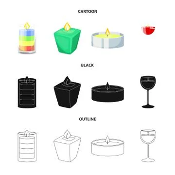 Vector illustration of relaxation and flame sign. Collection of relaxation and Stock Illustration