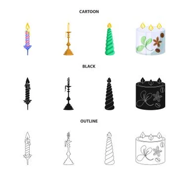 Vector illustration of relaxation and flame sign. Collection of relaxation and Stock Illustration