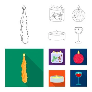 Vector illustration of relaxation and flame sign. Collection of relaxation and イラスト素材