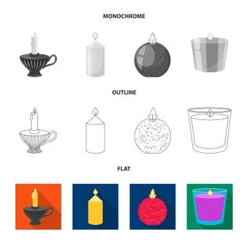 Vector illustration of relaxation and flame symbol. Collection of relaxation and Stock Illustration