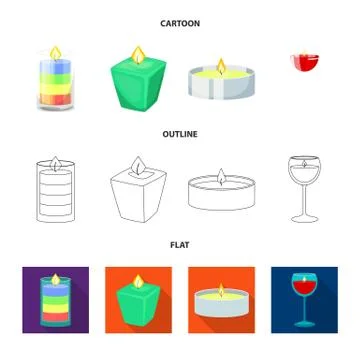 Vector illustration of relaxation and flame icon. Set of relaxation and wax 스톡 일러스트