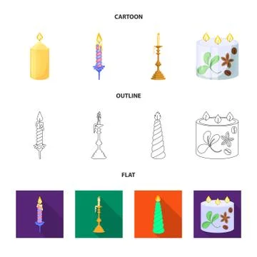 Vector illustration of relaxation and flame sign. Collection of relaxation and Illustrazione stock