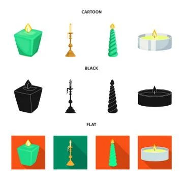 Vector illustration of relaxation and flame sign. Set of relaxation and wax 스톡 일러스트