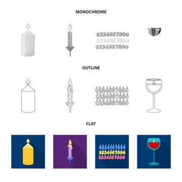 Vector illustration of relaxation and flame icon. Collection of relaxation and Illustration