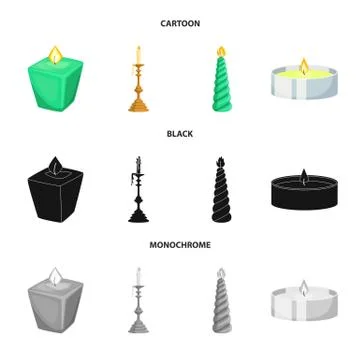 Vector illustration of relaxation and flame sign. Collection of relaxation and Stock Illustration