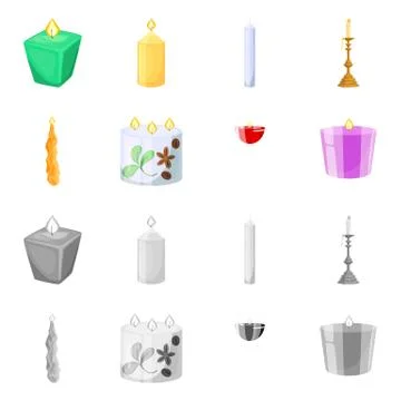 Vector illustration of relaxation and flame icon. Set of relaxation and wax 스톡 일러스트